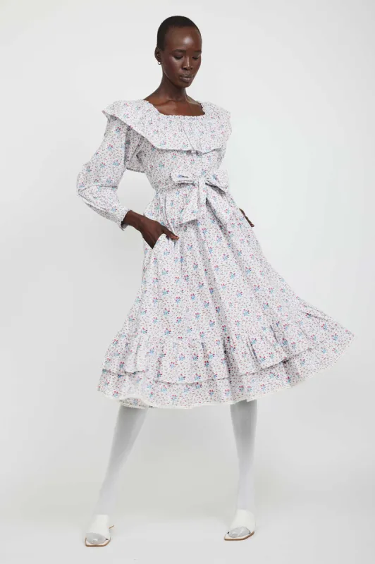 Laura Ashley x BATSHEVA Wednesday Dress in Duxford Pines sold by Batsheva