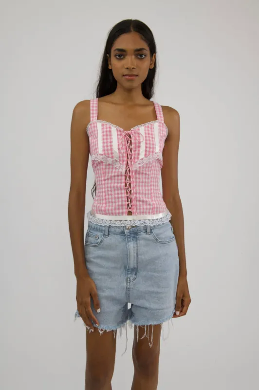 Sample Sale Klint Blouse in Pink Gingham made by Batsheva