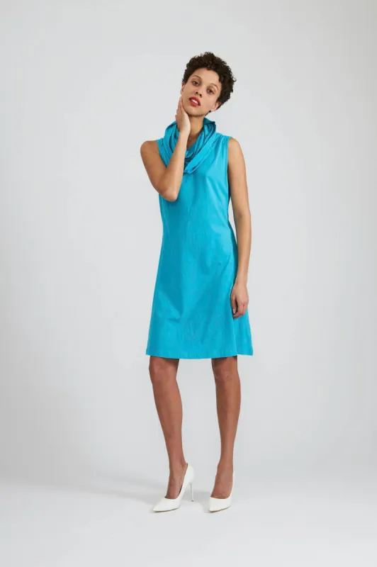 Norma Dress in Scuba Blue Jersey made by Batsheva