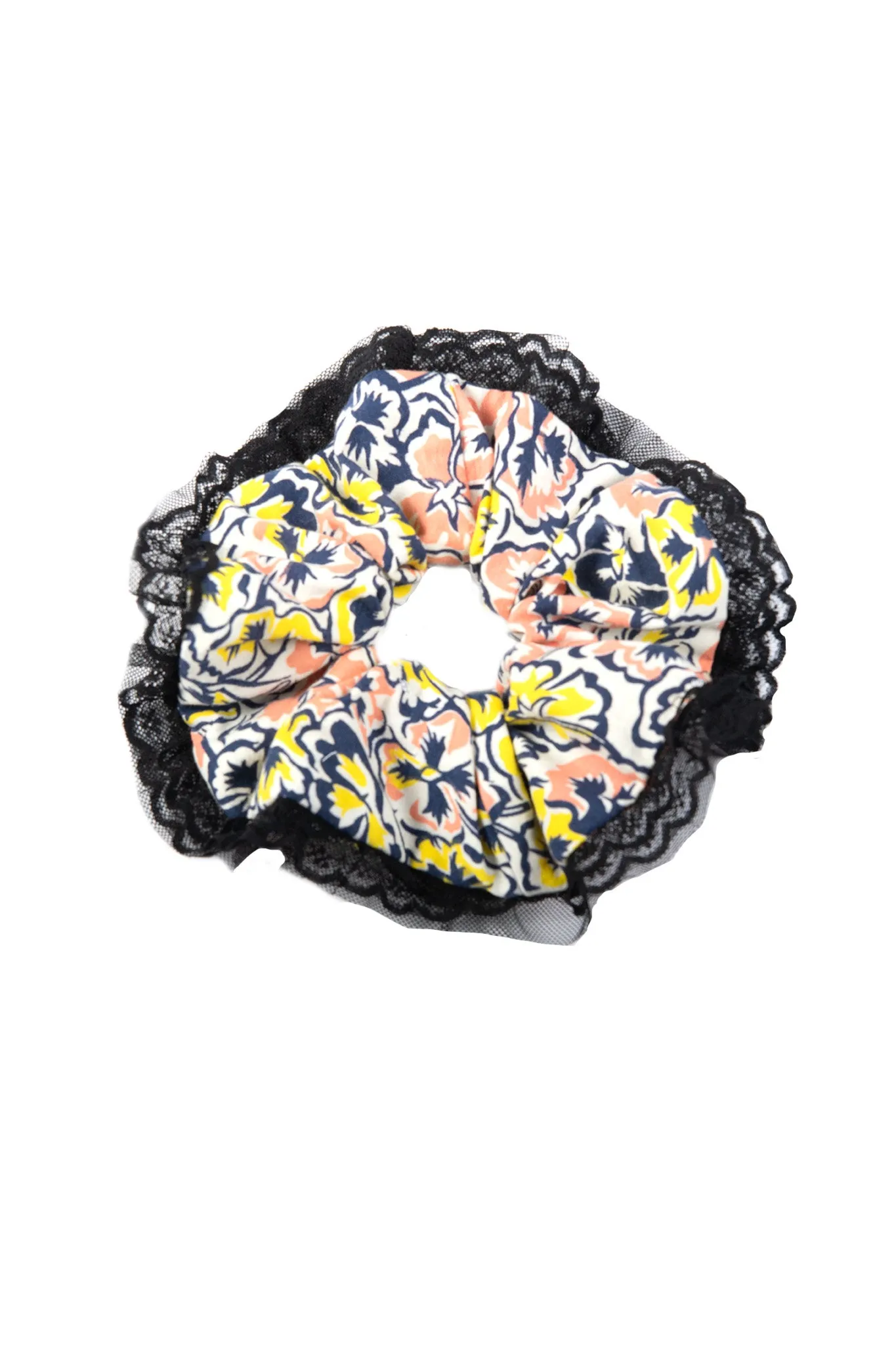 Scrunchie in Tricolor Floral Lace sold by Batsheva