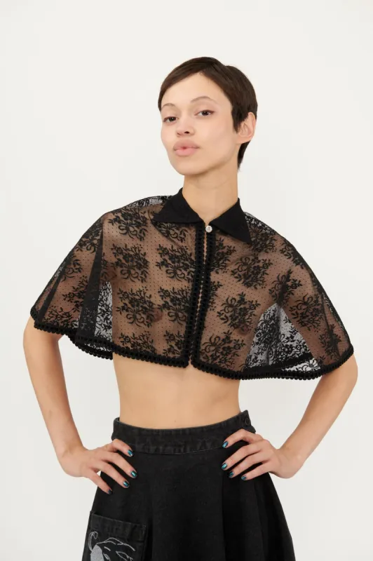 Synergy Cape in Black Lace made by Batsheva