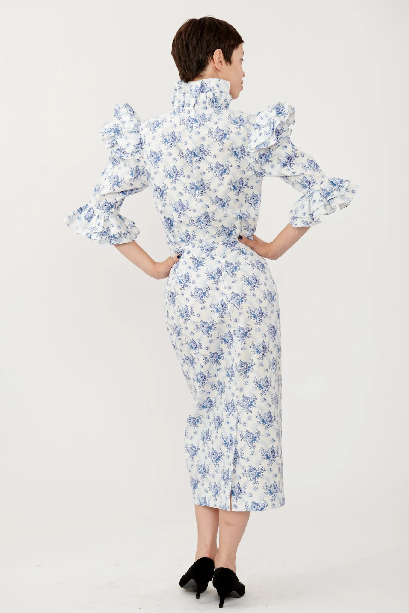 Pencil Skirt in Vintage 1940's French Floral sold by Batsheva product image thumbnail 3