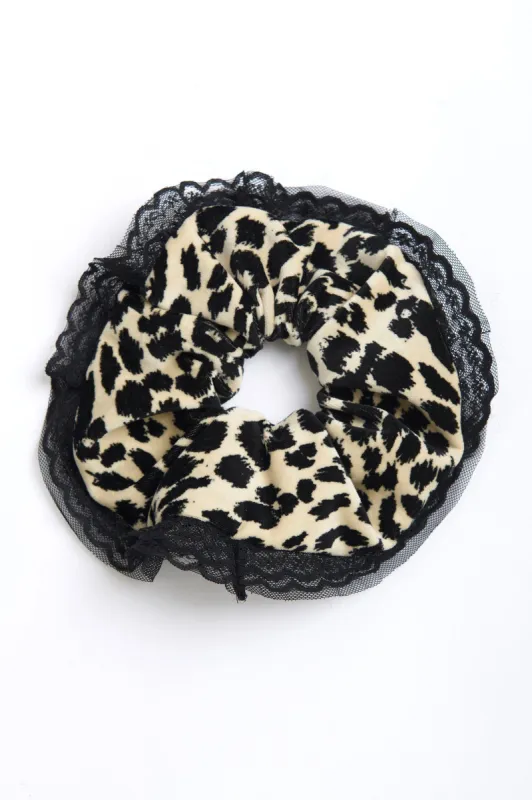 Scrunchie in Leopard & Lace sold by Batsheva