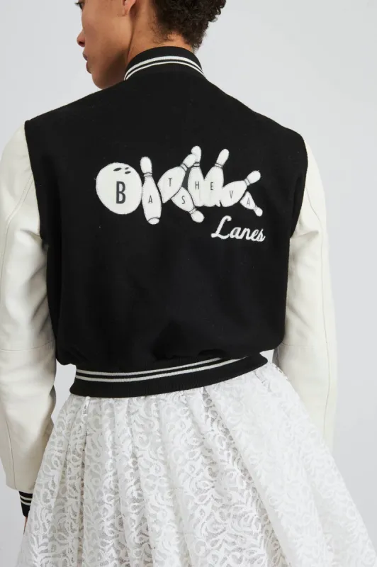 Batsheva Lanes Leather Bomber Jacket made by Batsheva