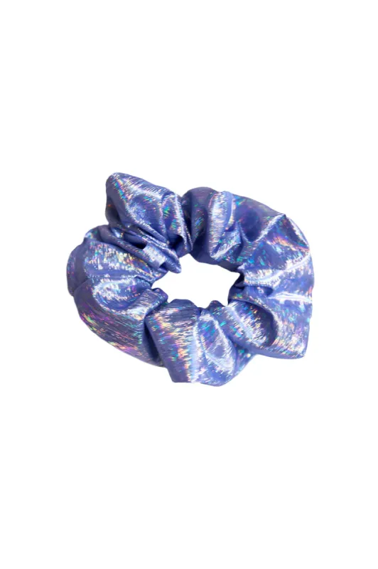 Scrunchie in Blue Holographic Lamé sold by Batsheva