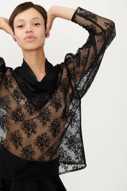 Adorne Top in Black Lace sold by Batsheva