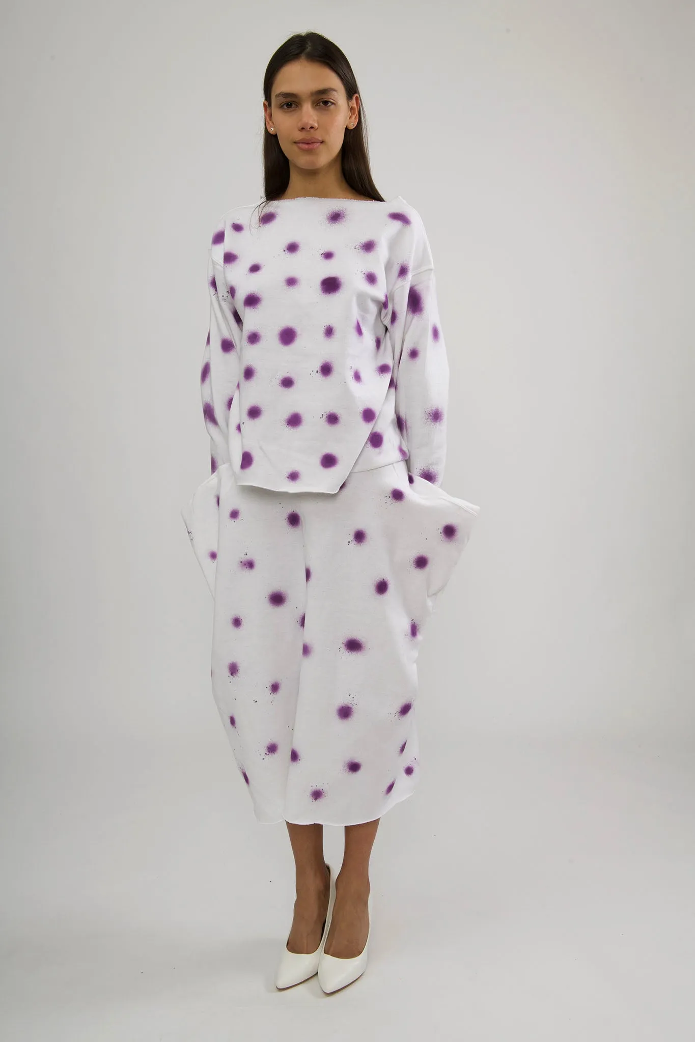 White Dress with Purple Polka Dots sold by Batsheva product image thumbnail 3