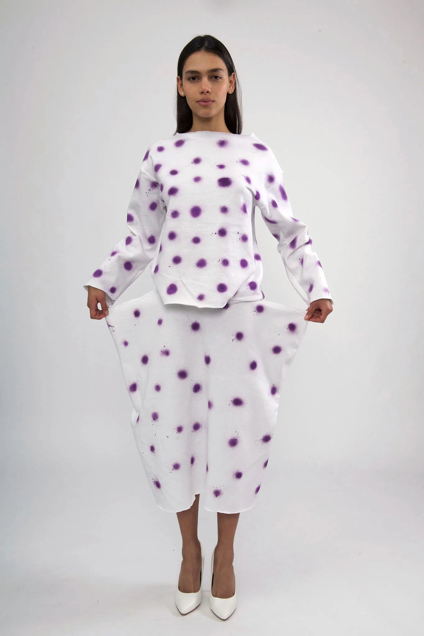 White Dress with Purple Polka Dots sold by Batsheva product image thumbnail 2