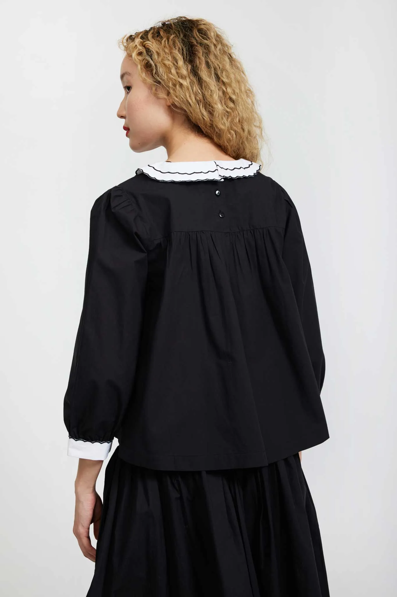 Smocked Blouse in Black sold by Batsheva product image thumbnail 5