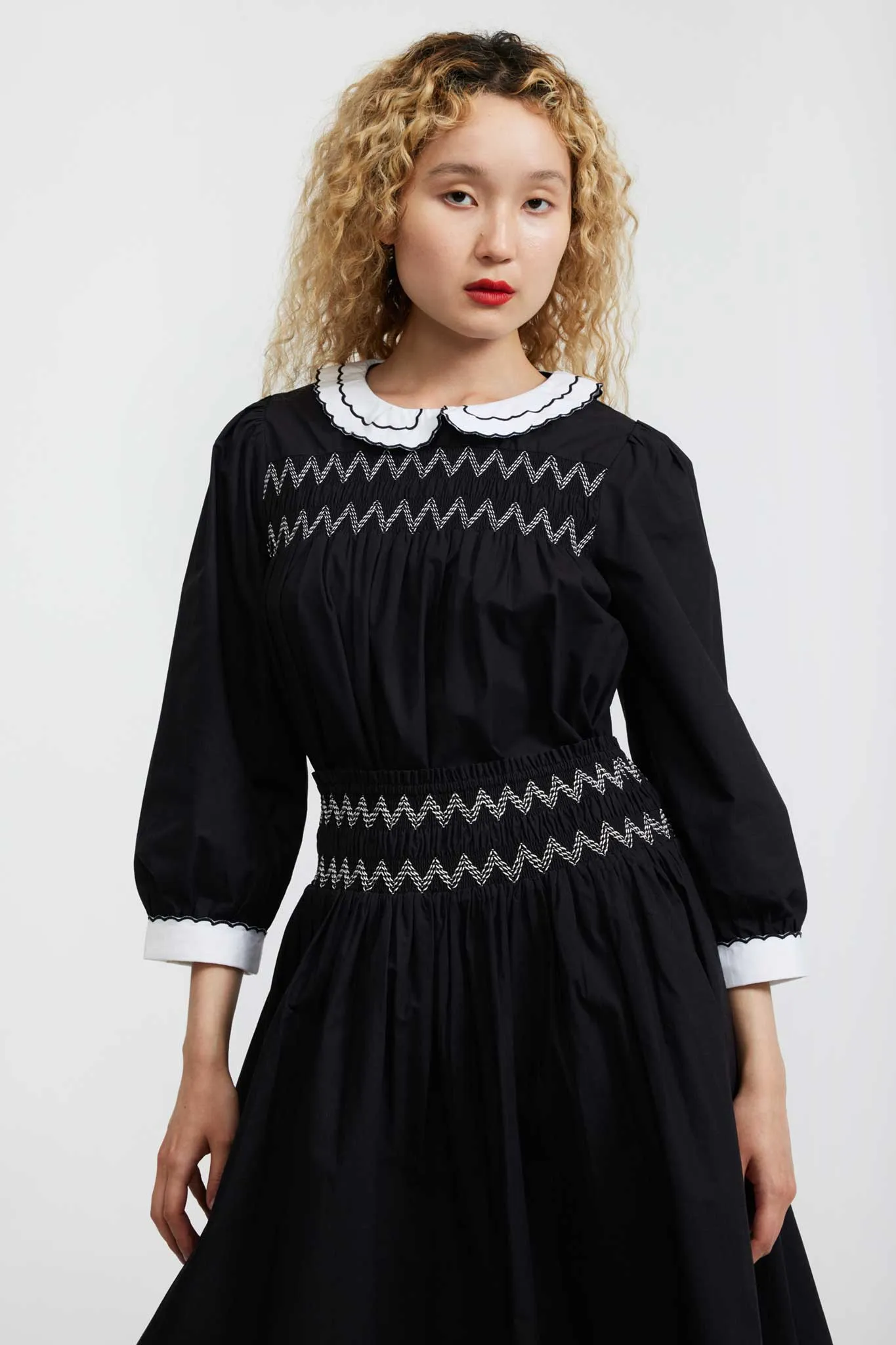 Smocked Blouse in Black sold by Batsheva product image thumbnail 4