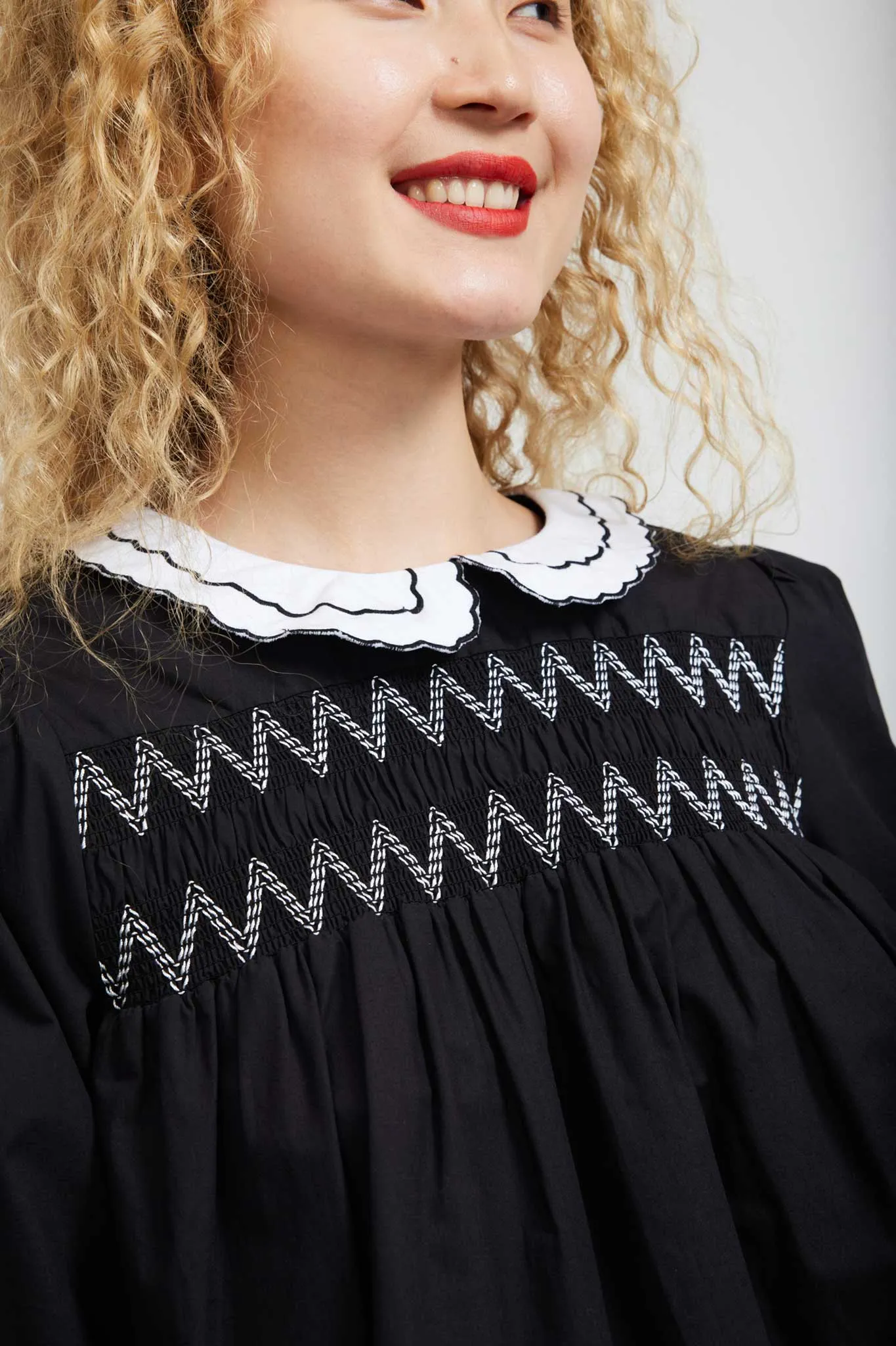 Smocked Blouse in Black sold by Batsheva product image thumbnail 3