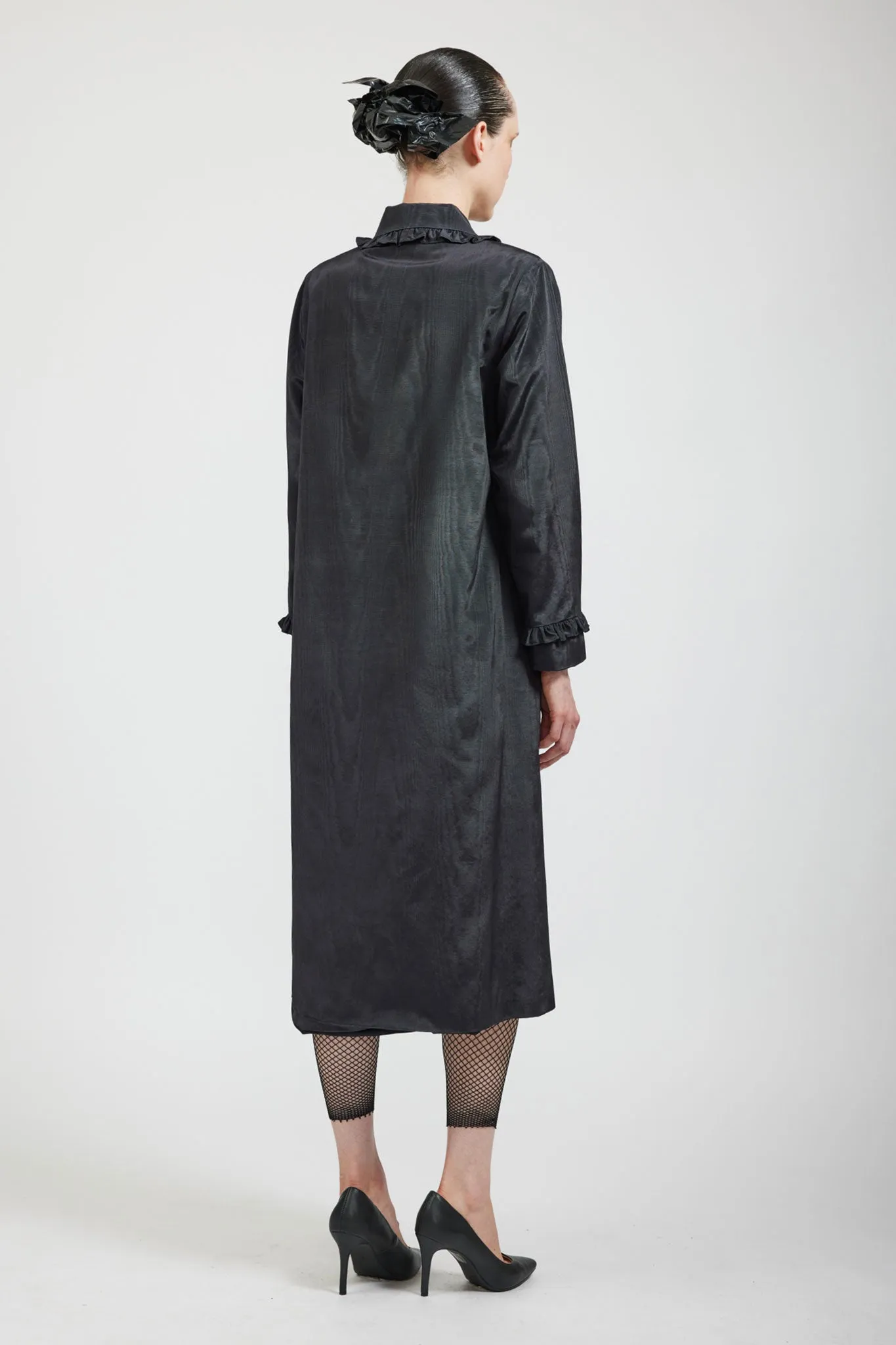 Ruffle Coat in Black Moiré sold by Batsheva product image thumbnail 5