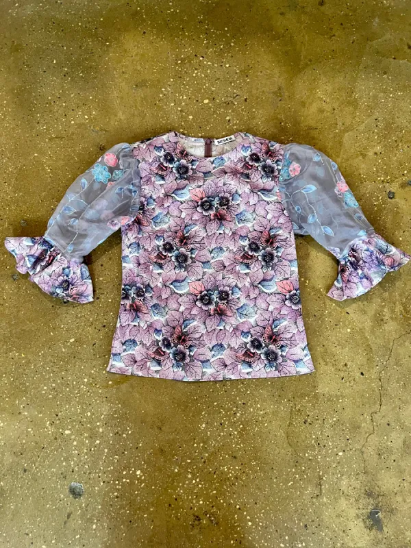 Antoinette Blouse in Vintage 1980's Purple Floral sold by Batsheva