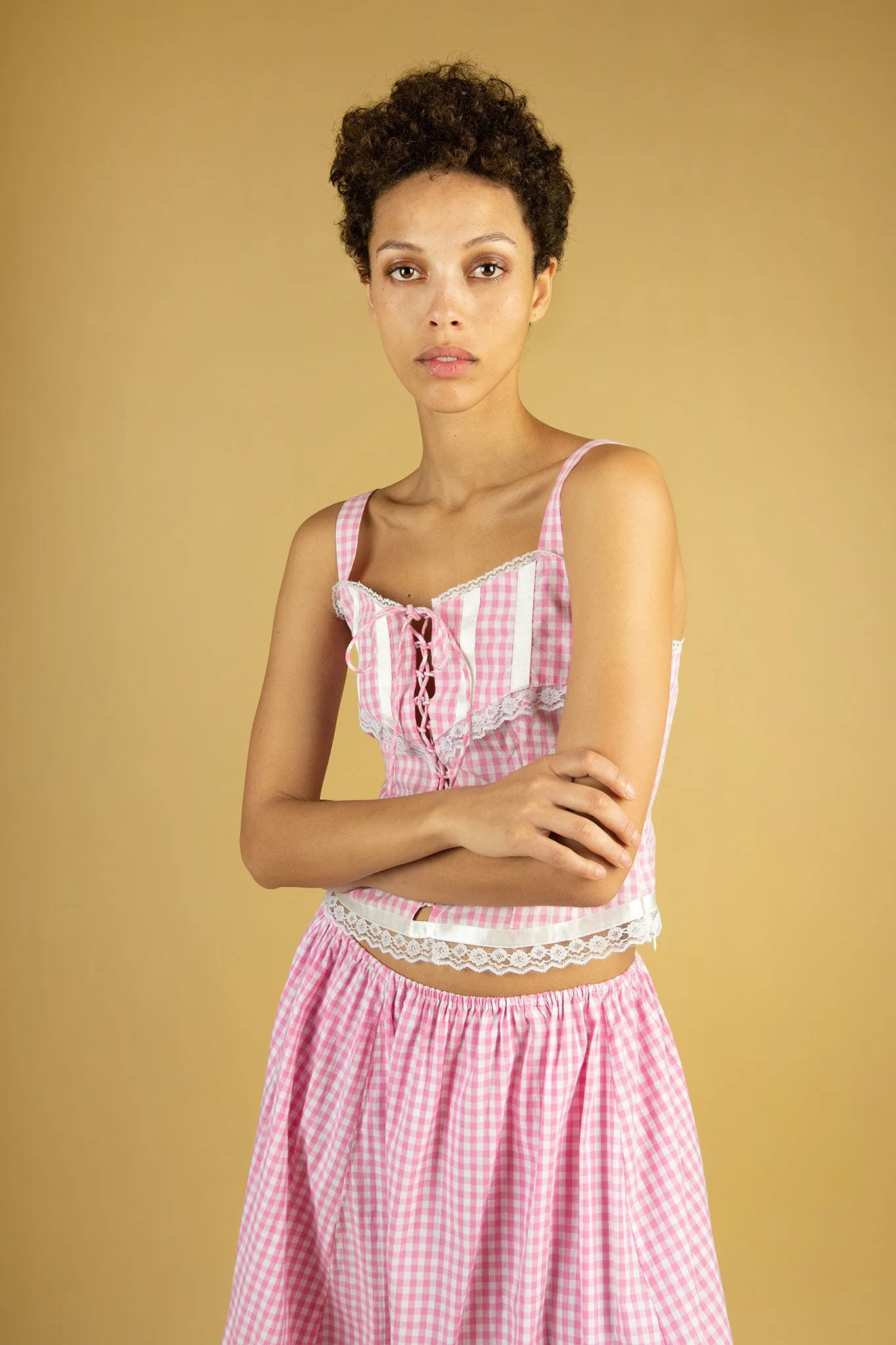 Klint Blouse in Pink Gingham sold by Batsheva product image thumbnail 3