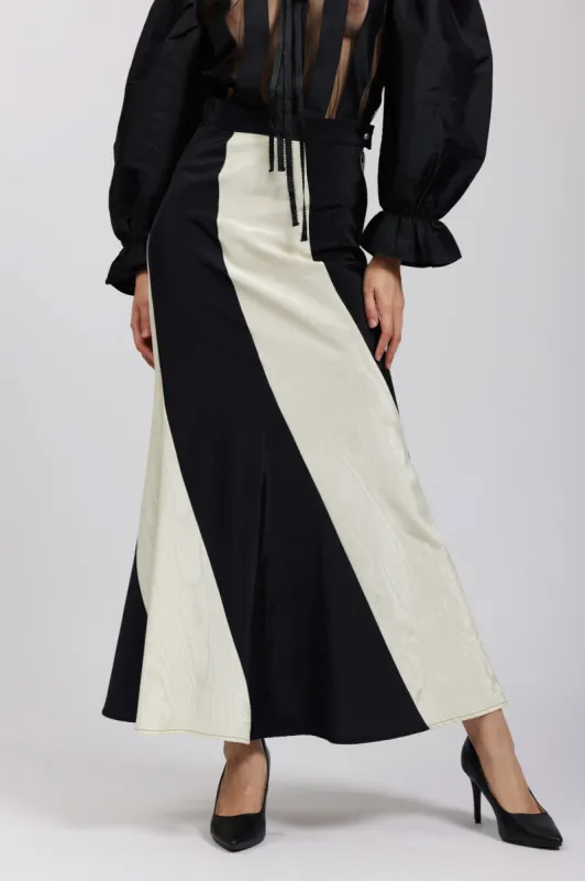 Cera Skirt in Cream & Black Moiré made by Batsheva