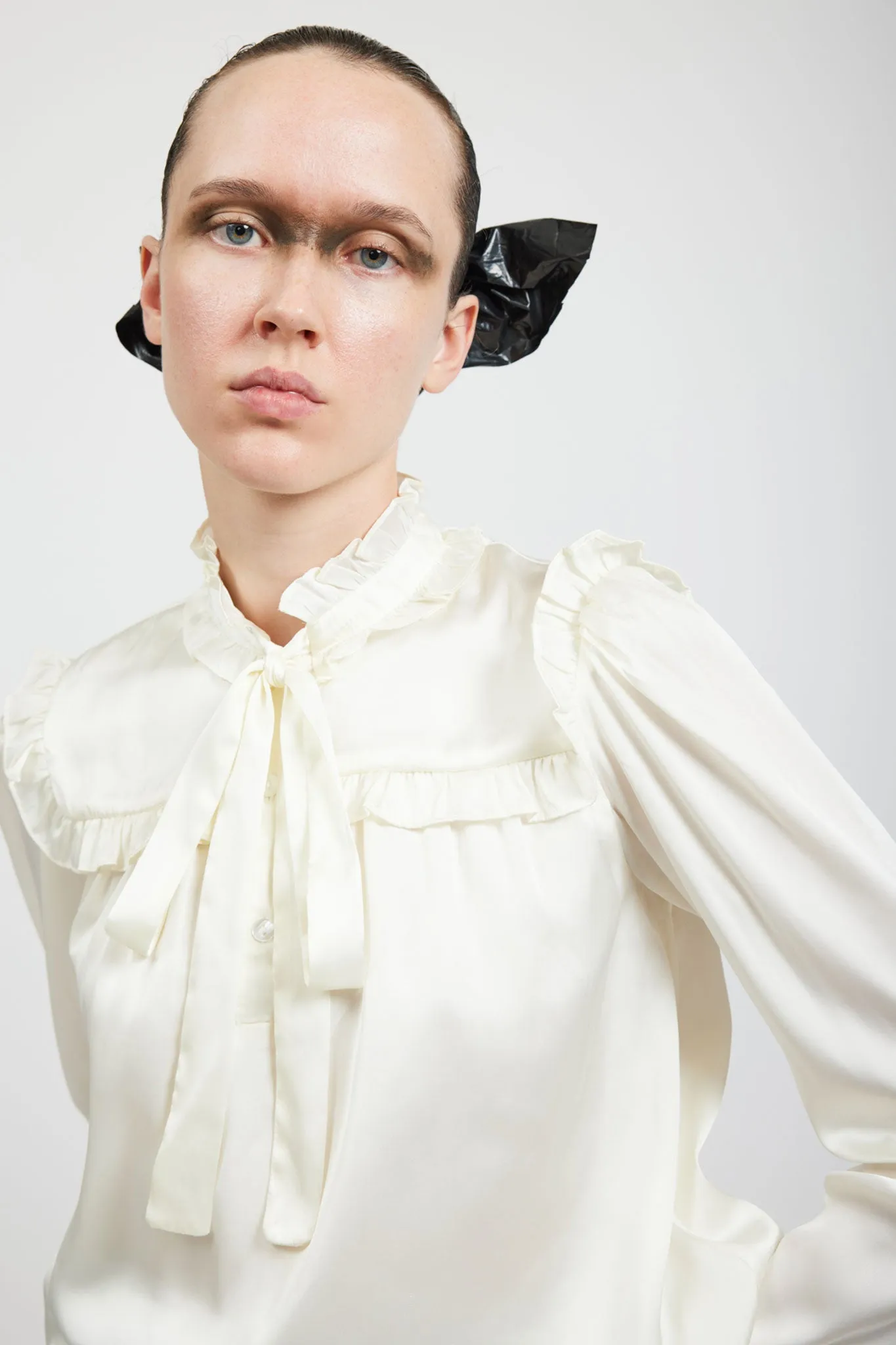 Mina Blouse in Cream Satin sold by Batsheva product image thumbnail 2