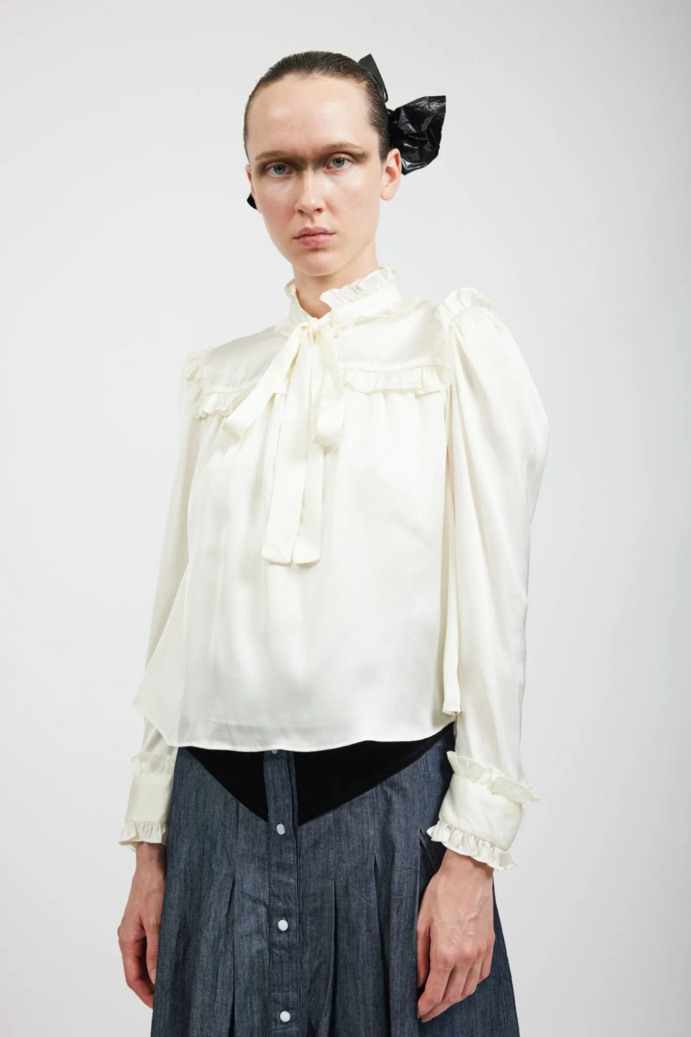 Mina Blouse in Cream Satin sold by Batsheva product image thumbnail 5