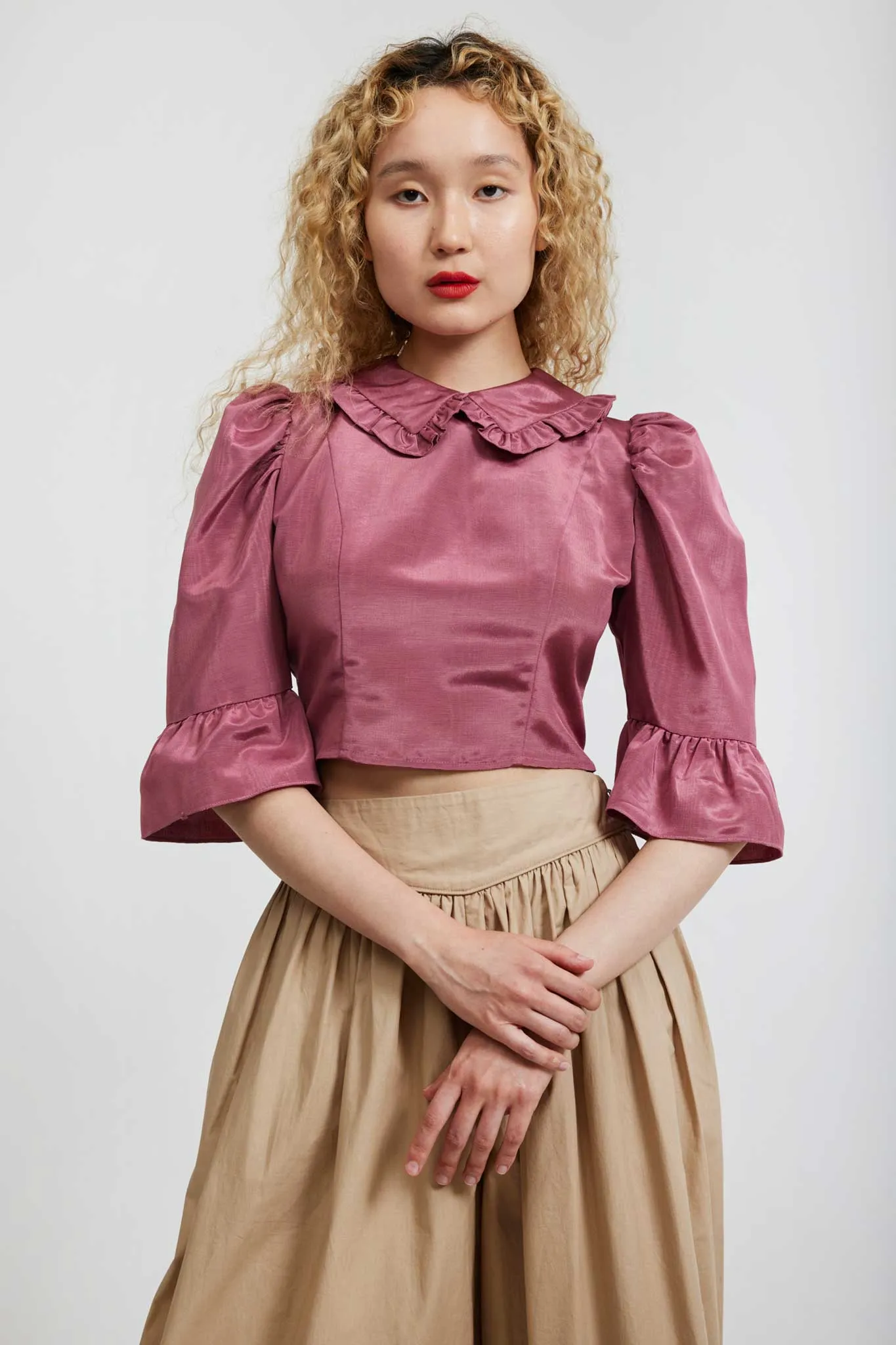 Spring Lucy Top in Rouge Pink Moiré sold by Batsheva product image thumbnail 2