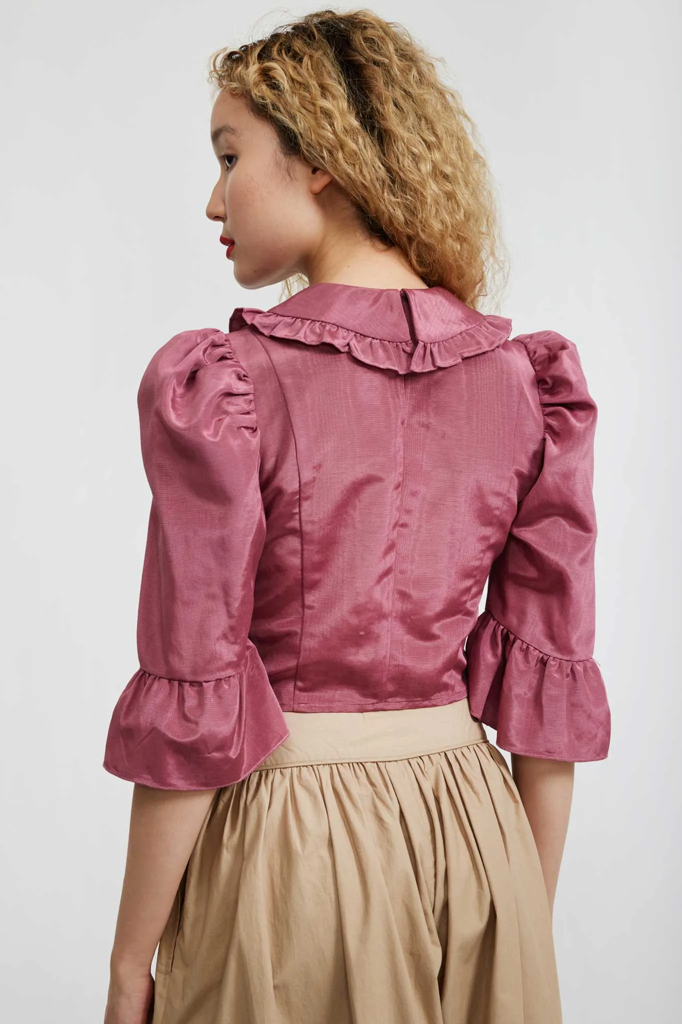 Spring Lucy Top in Rouge Pink Moiré sold by Batsheva product image thumbnail 5