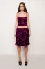 Butterfly Velvet Burnout Low Rise Midi Skirt sold by Guizio