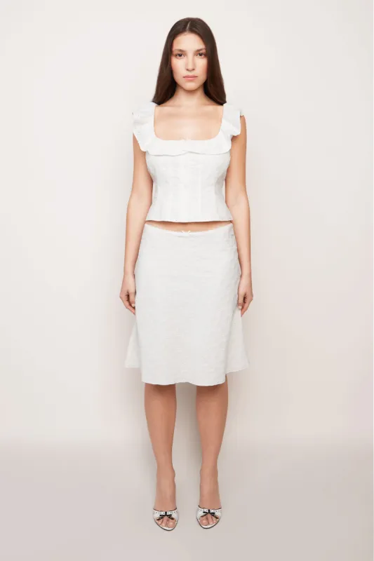 Paloma Skirt In Cotton Eyelet made by Guizio
