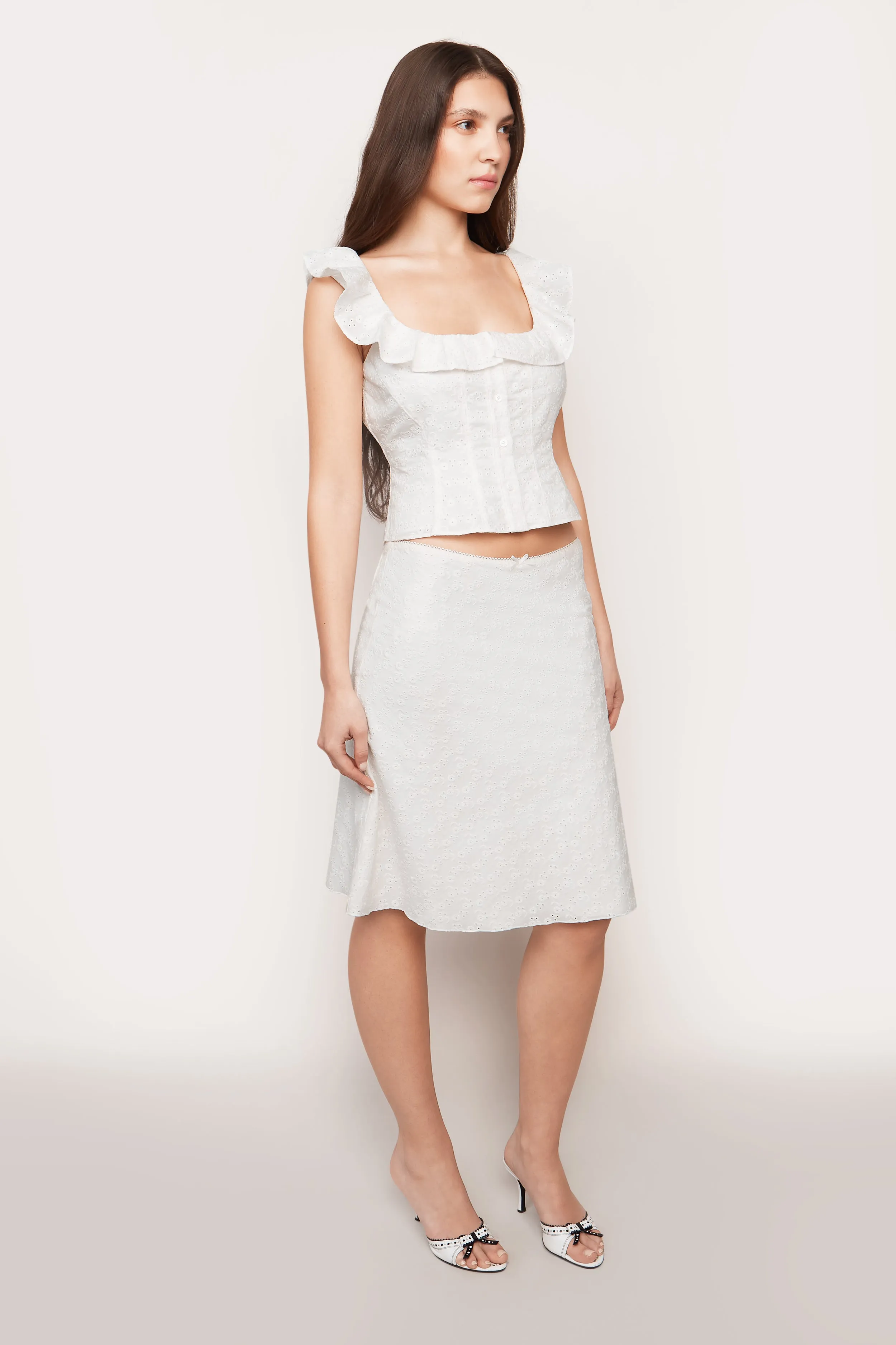 Paloma Skirt In Cotton Eyelet sold by Guizio product image thumbnail 3