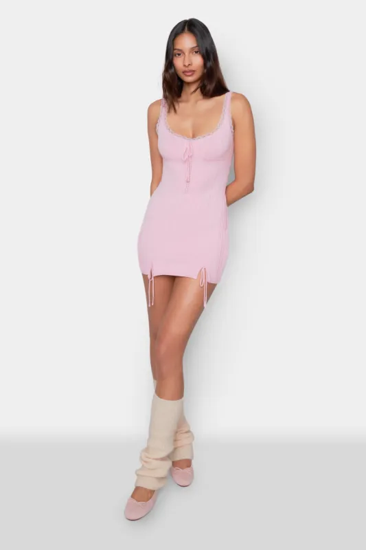 Dainty Lace Knit Mini Dress sold by Guizio