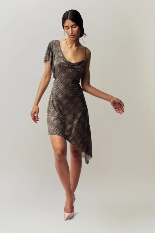 Palma Plaid Midi Dress sold by Guizio