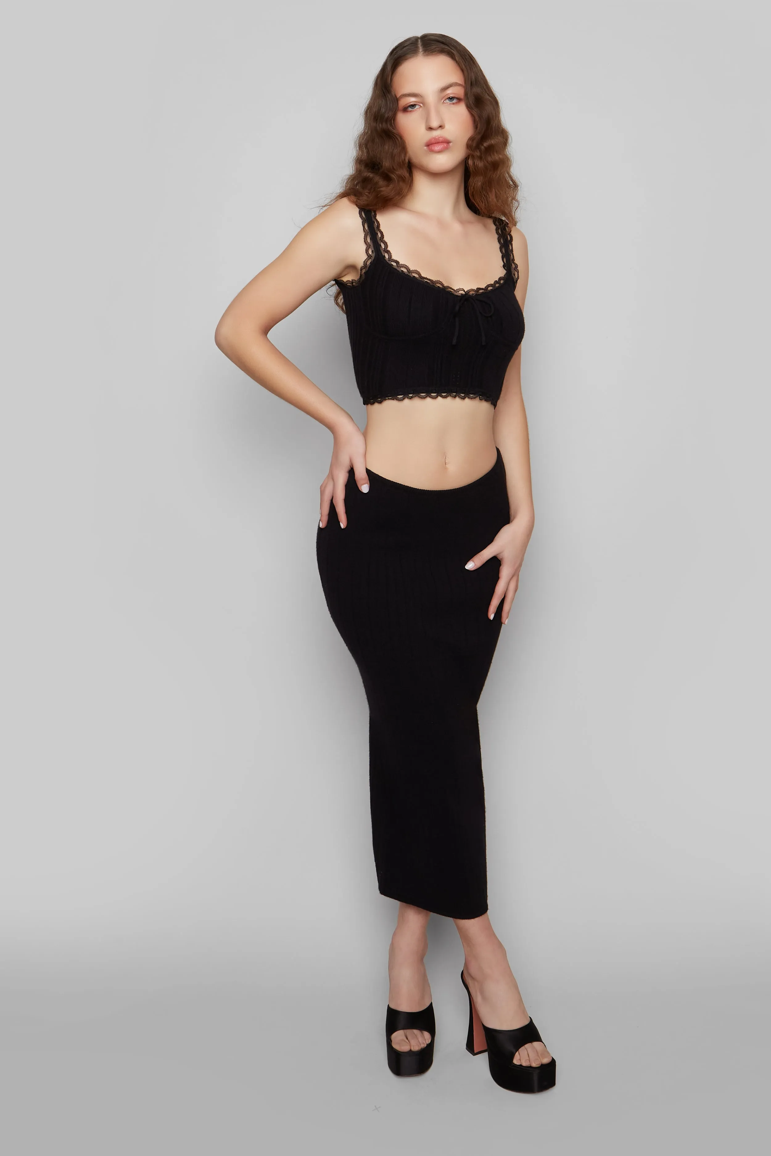 Dainty Lace Knit Top sold by Guizio