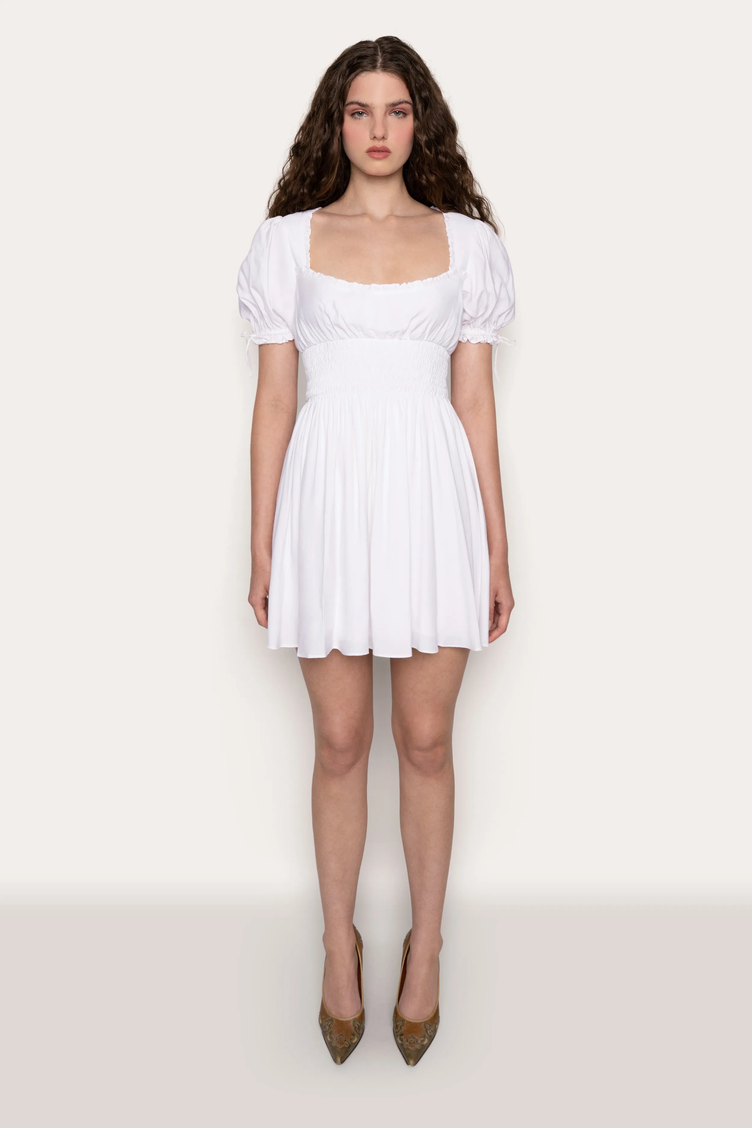 Puff Sleeve Ruched Flare Dress sold by Guizio product image thumbnail 3