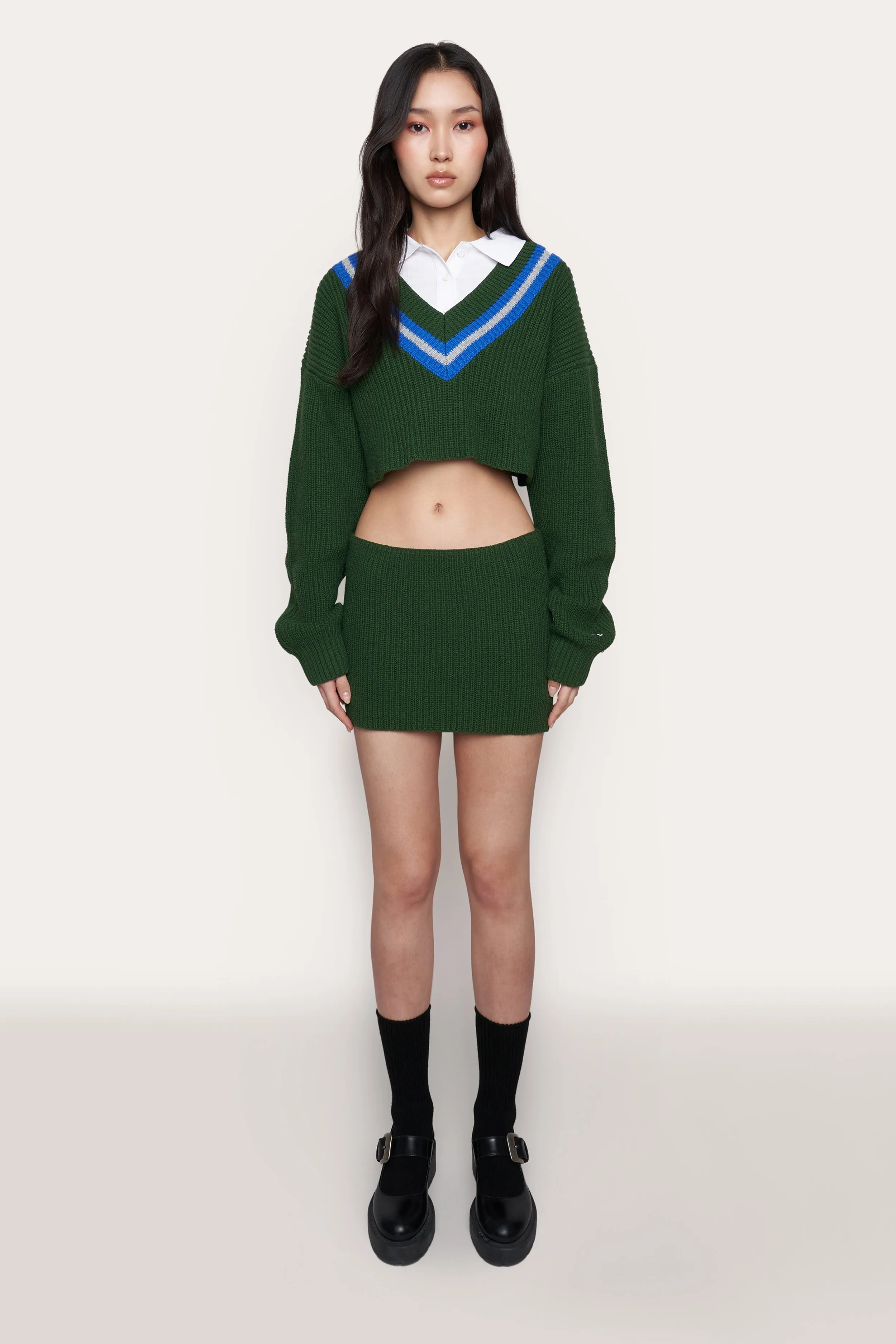 Guizio X Champion Rib Knit Mini Skirt sold by Guizio
