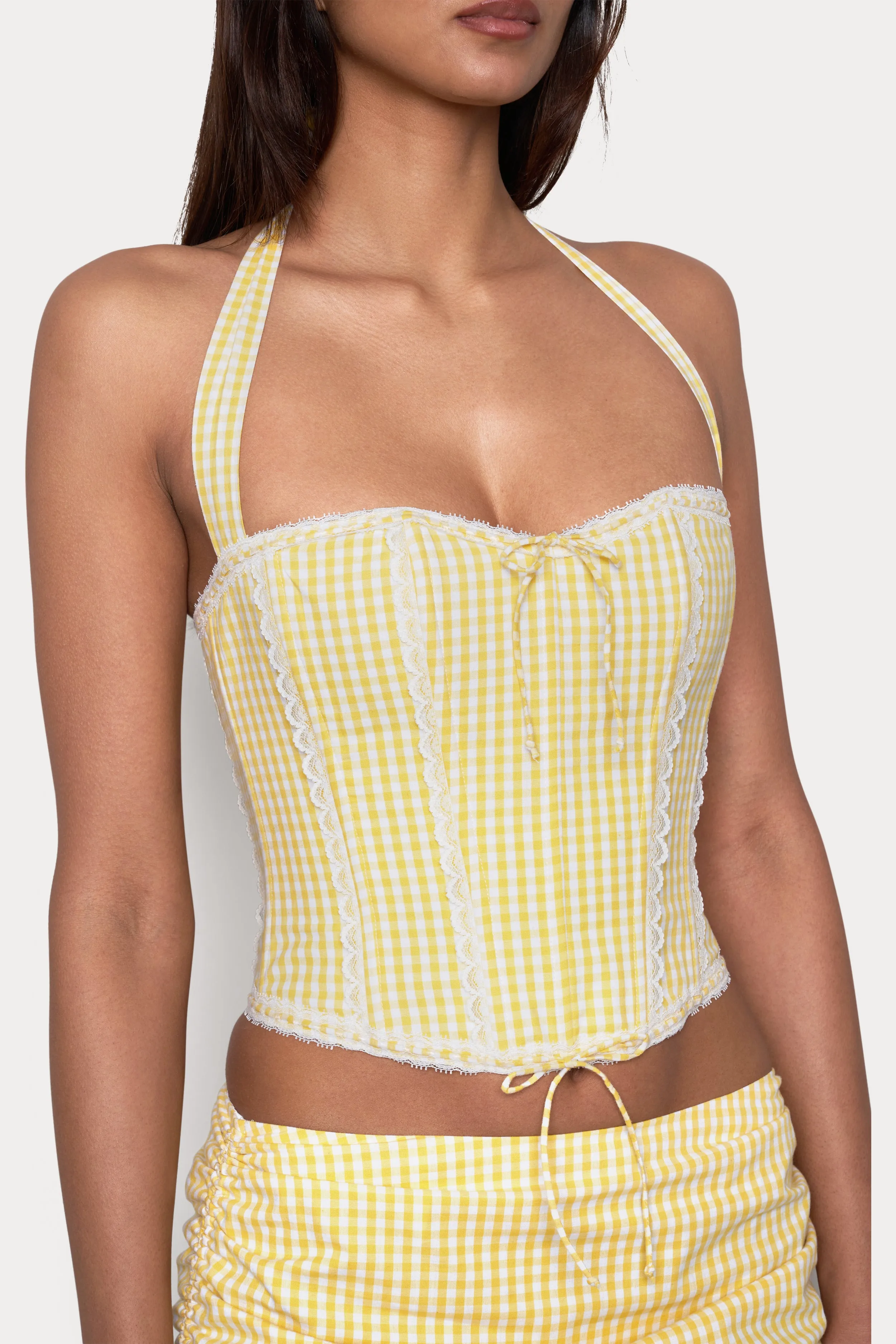 Gingham Lace Corset sold by Guizio product image thumbnail 2