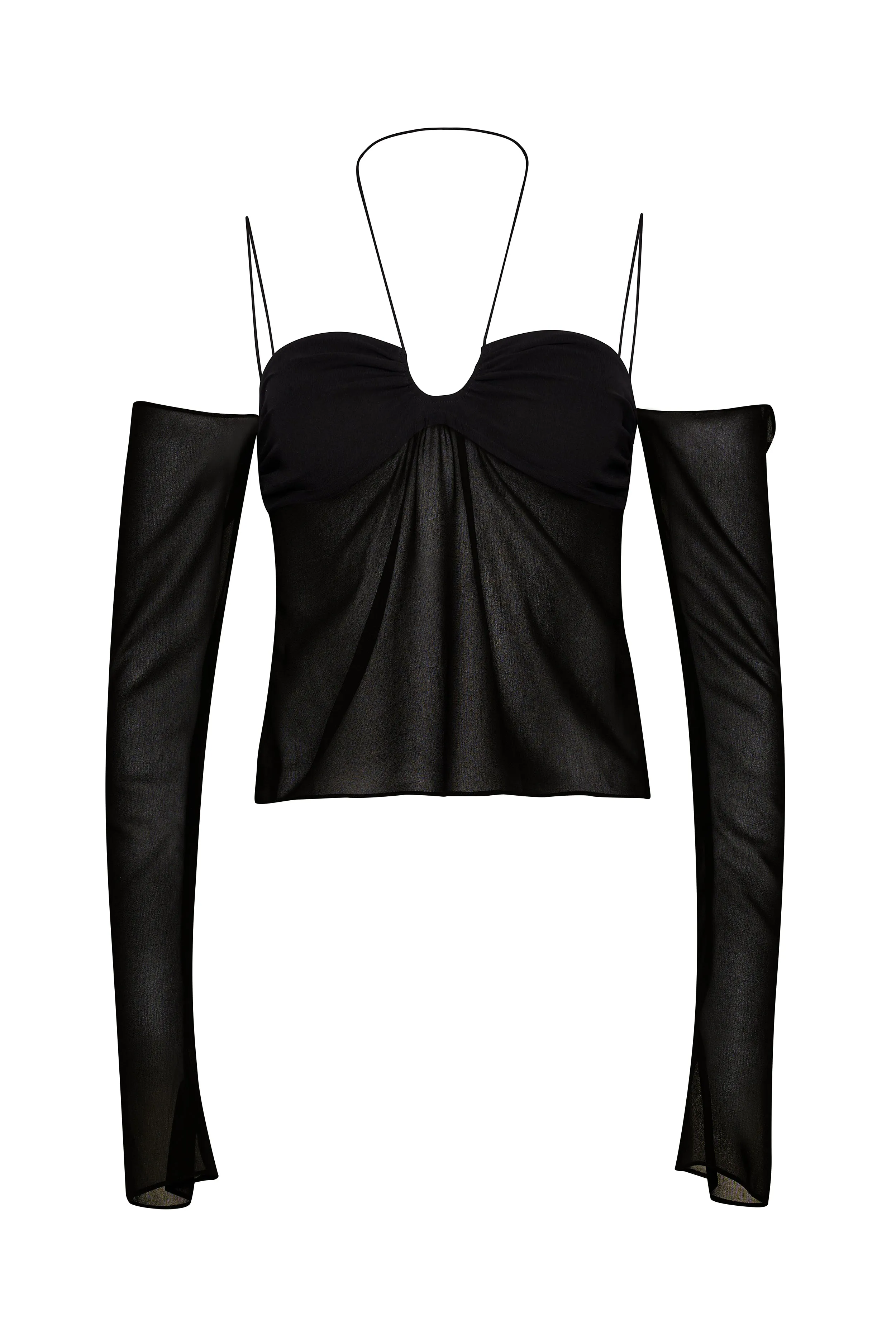Ruched Chiffon Long Sleeve Top sold by Guizio product image thumbnail 2