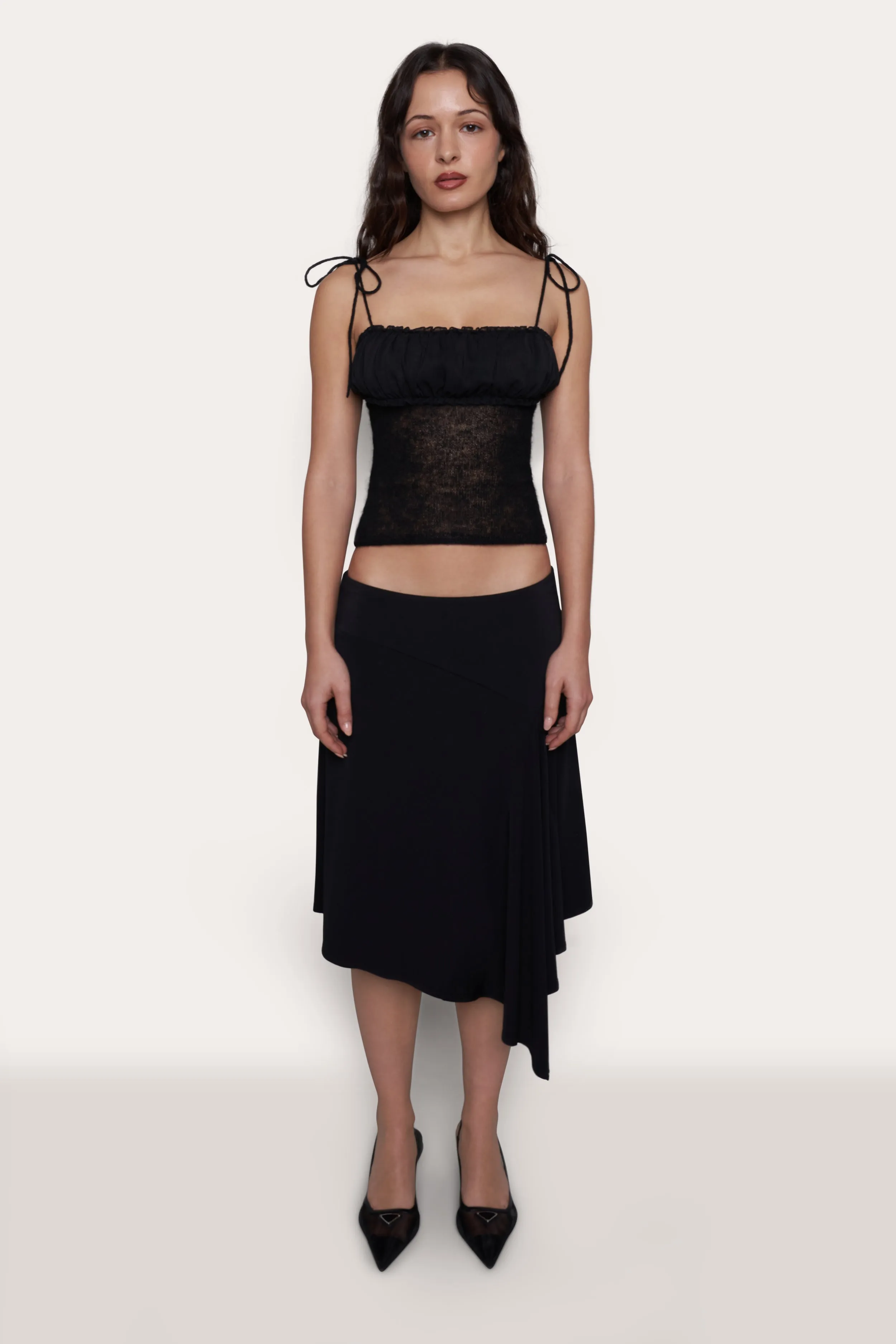 Ruched Chiffon Knit Tank sold by Guizio