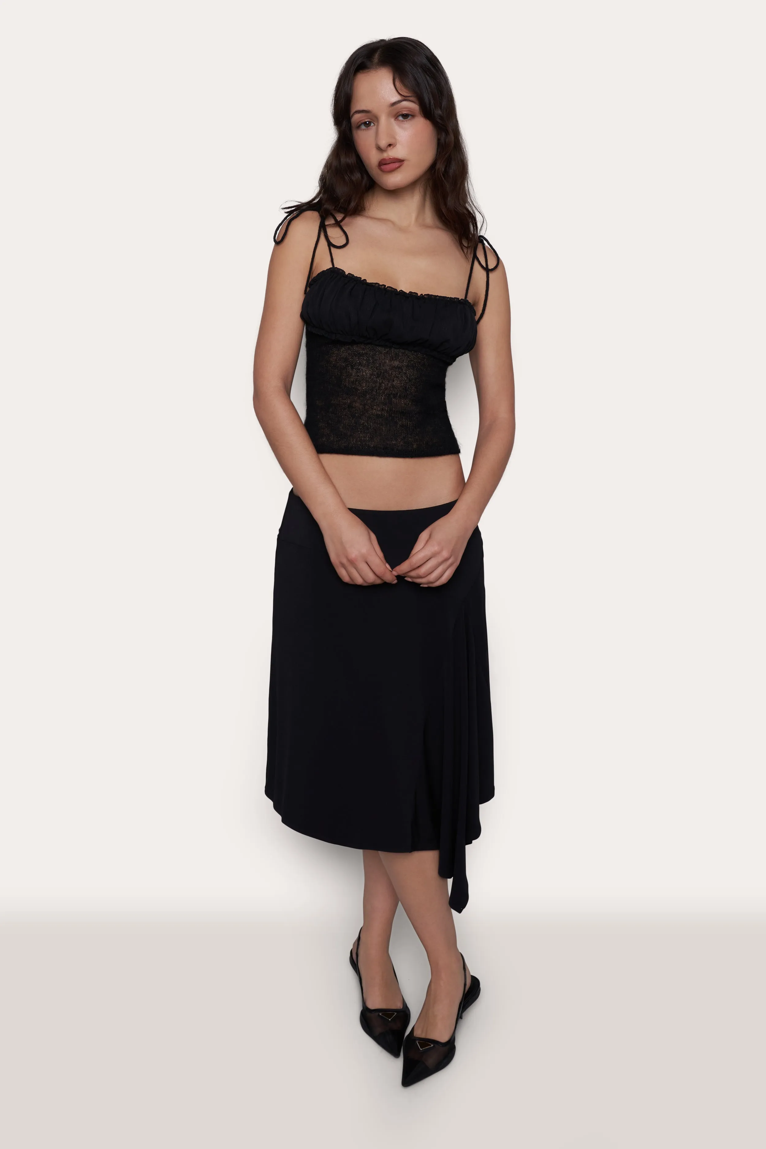 Ruched Chiffon Knit Tank sold by Guizio product image thumbnail 5