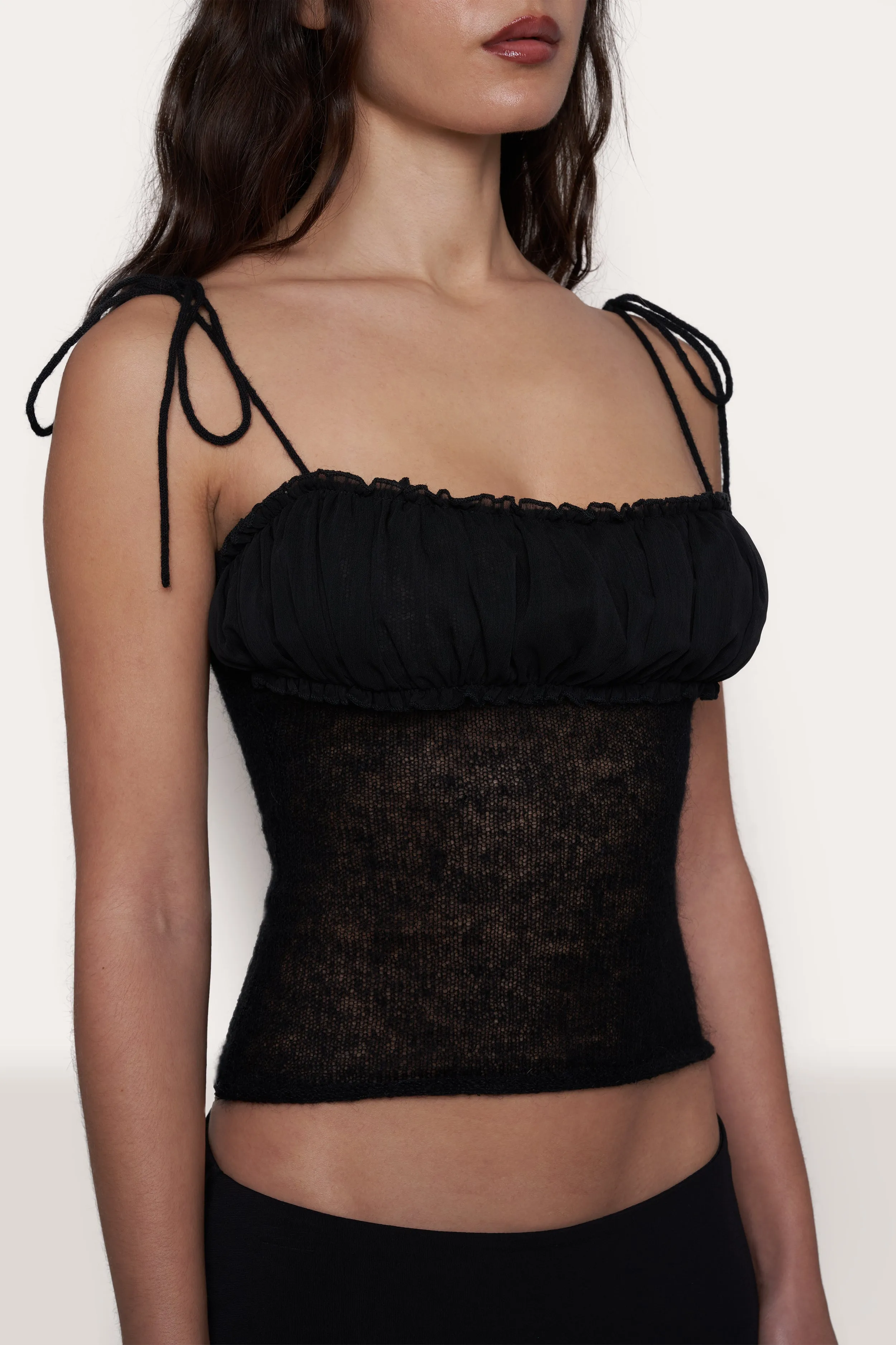 Ruched Chiffon Knit Tank sold by Guizio product image thumbnail 3