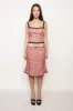 Velvet Floral Lace Low Rise Midi Skirt sold by Guizio