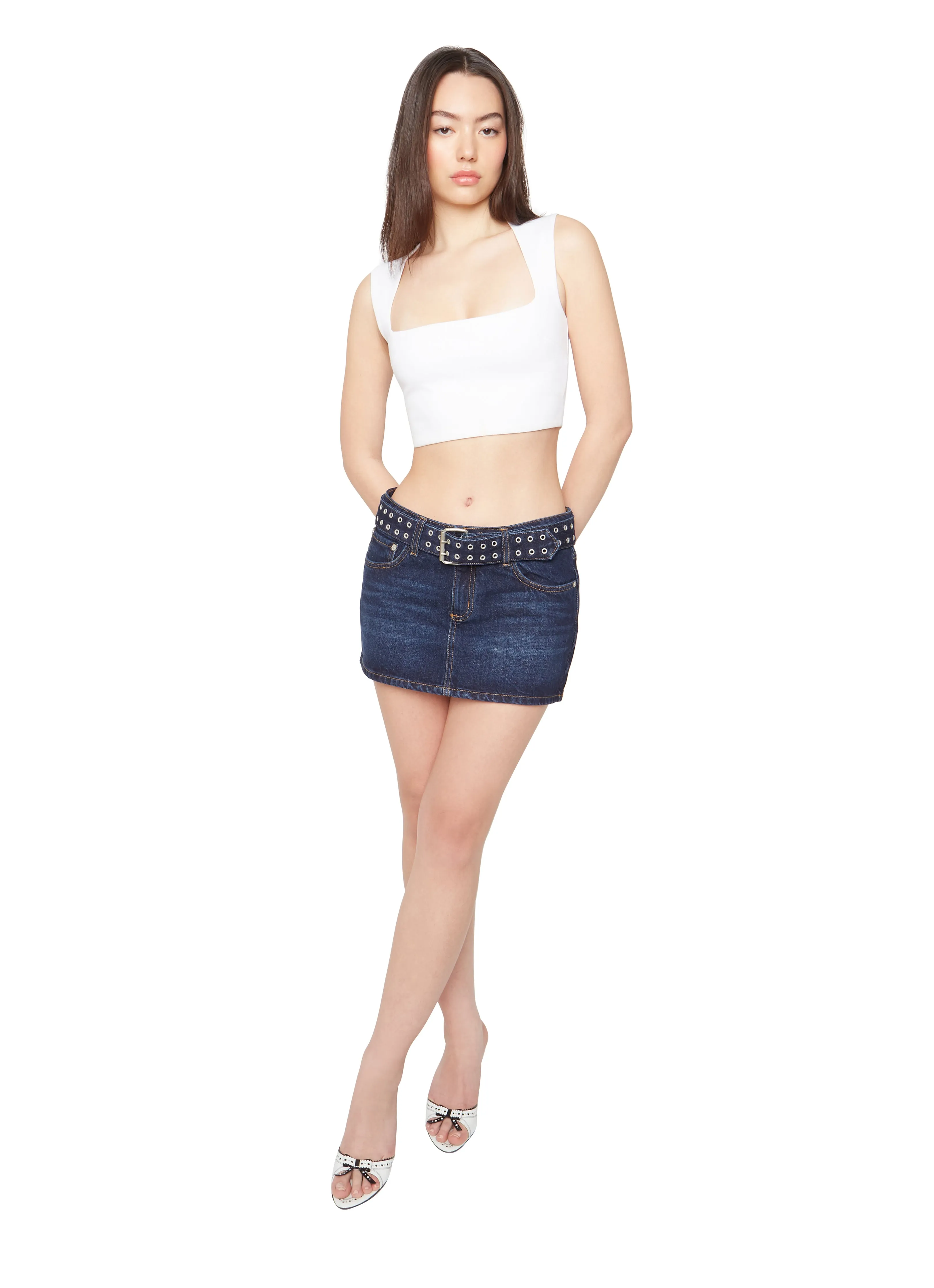 Belted Denim Mini Skirt sold by Guizio product image thumbnail 5
