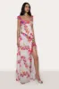 Avila Printed Ruffle Gown sold by Guizio