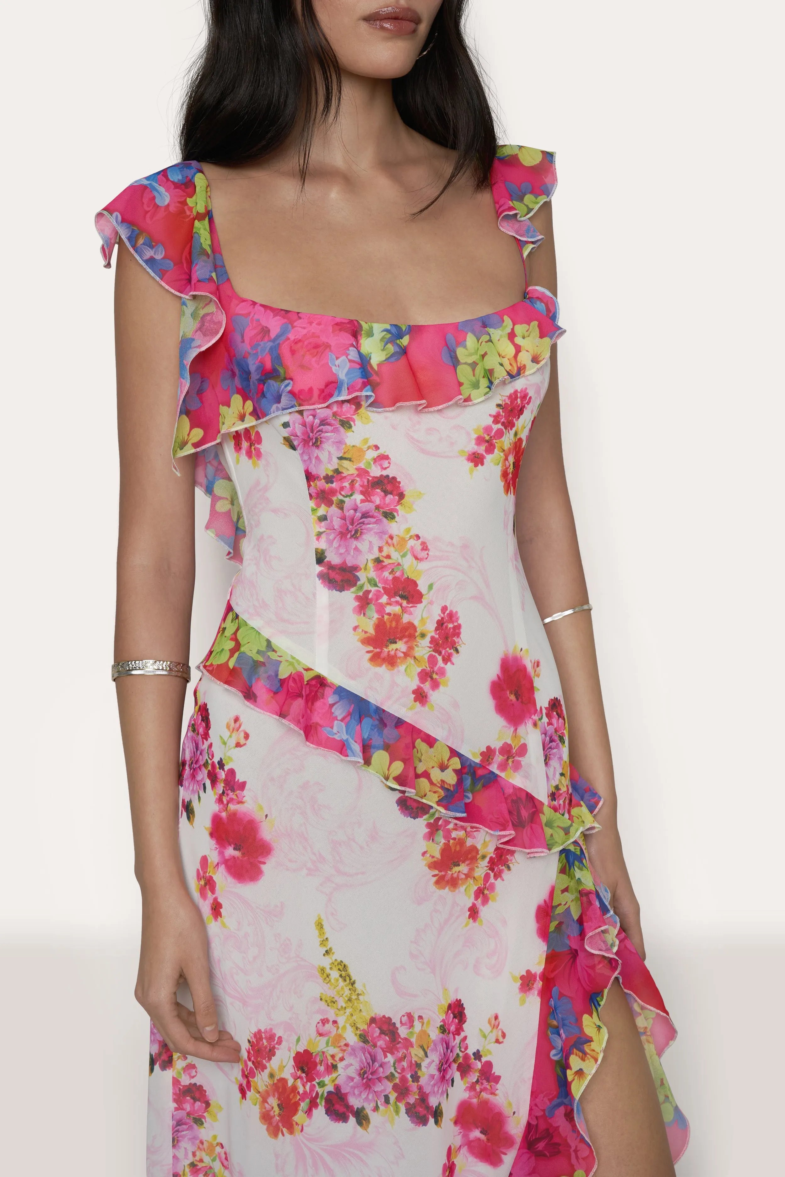 Avila Printed Ruffle Gown sold by Guizio product image thumbnail 3