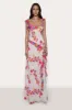 Avila Printed Ruffle Gown sold by Guizio