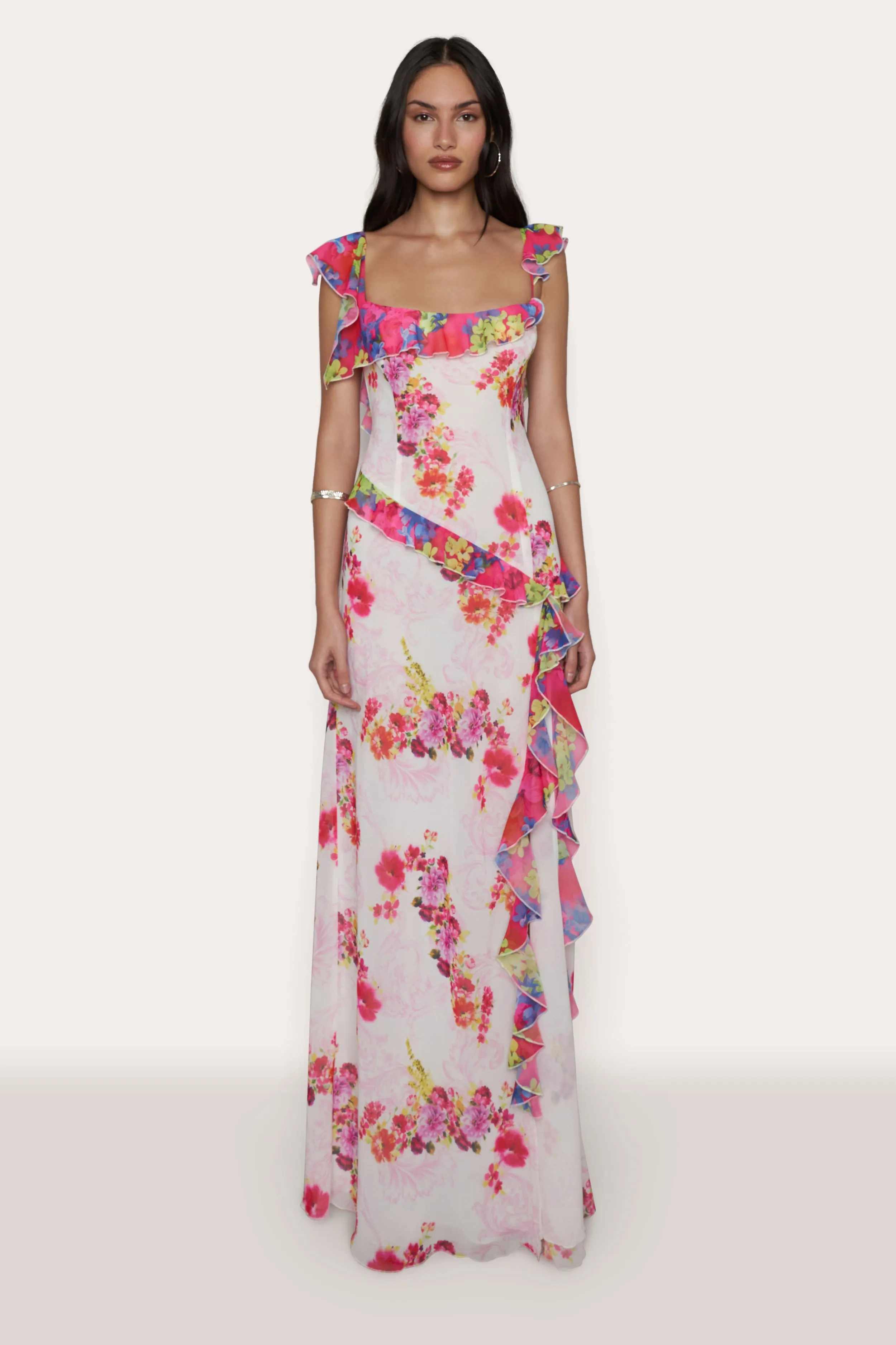 Avila Printed Ruffle Gown sold by Guizio product image thumbnail 2