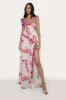 Avila Printed Ruffle Gown sold by Guizio