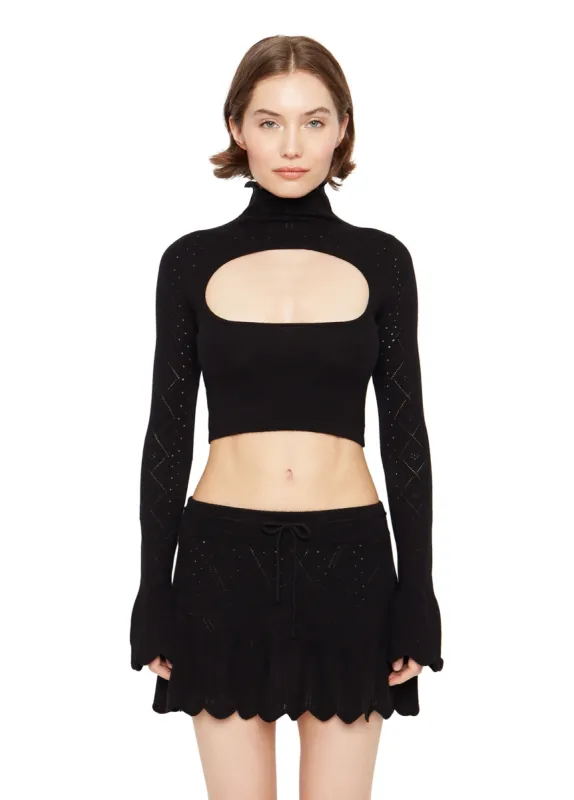 Pointelle Knit Turtleneck sold by Guizio