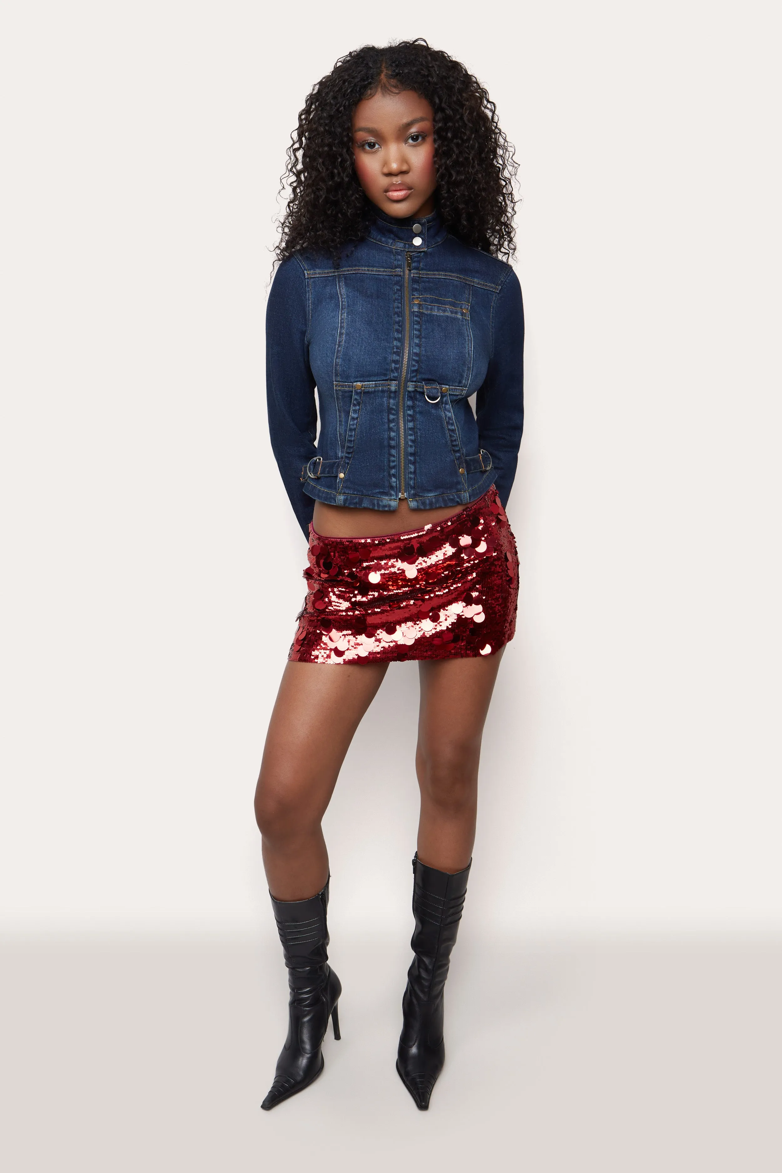 Low Rise Paillette Skirt sold by Guizio product image thumbnail 3