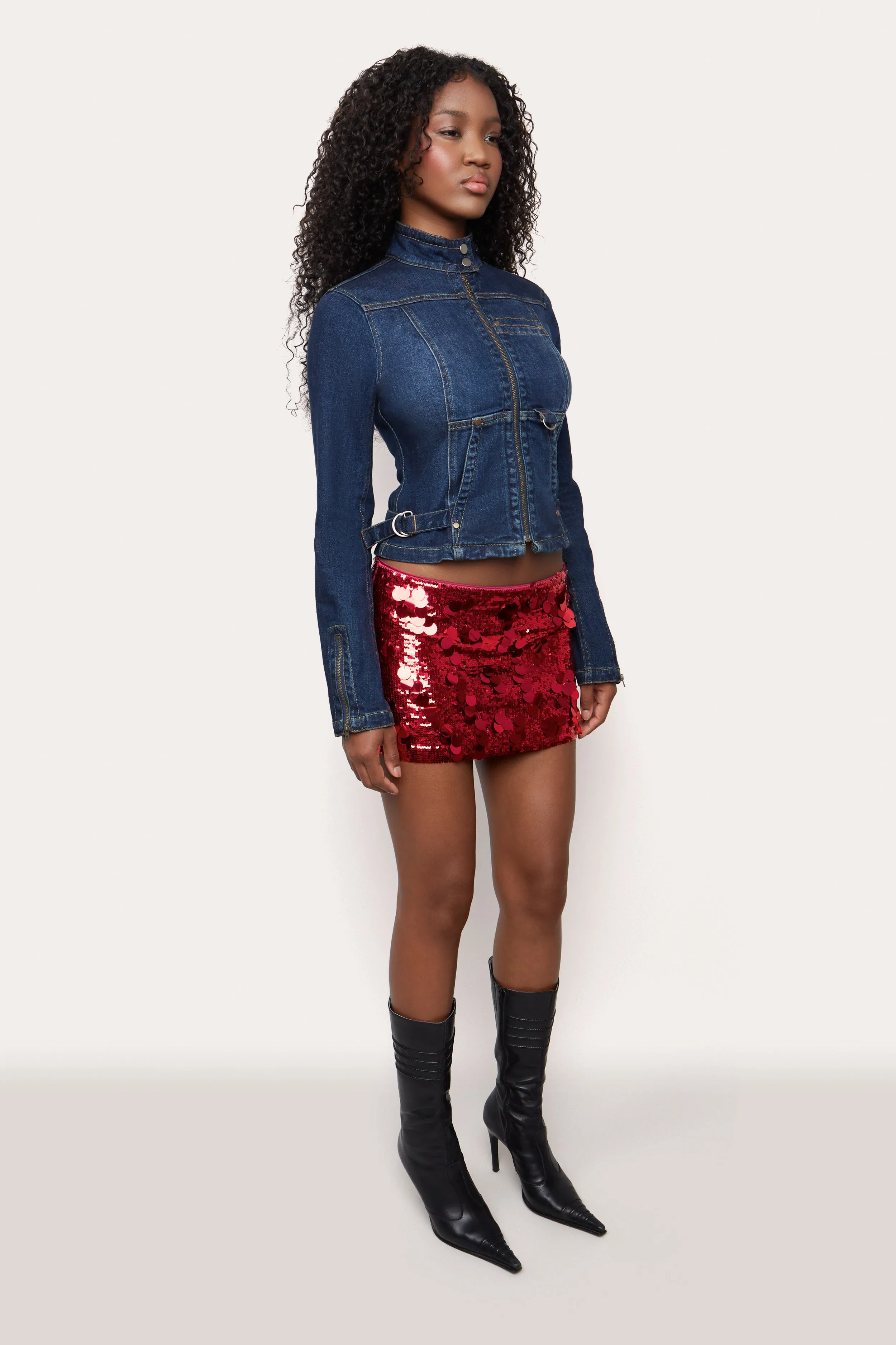 Low Rise Paillette Skirt sold by Guizio product image thumbnail 4