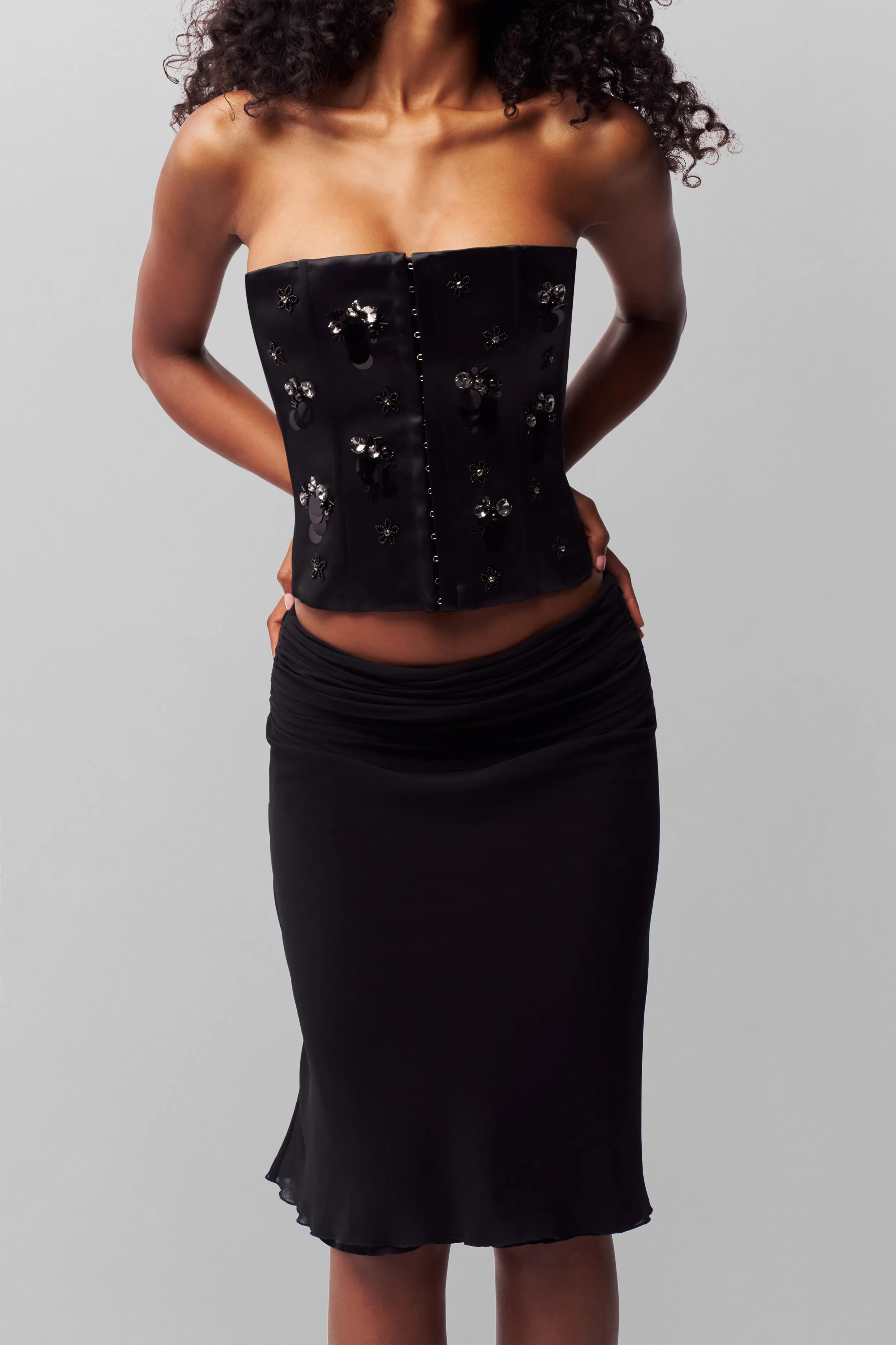 Embellished Satin Corset sold by Guizio product image thumbnail 4