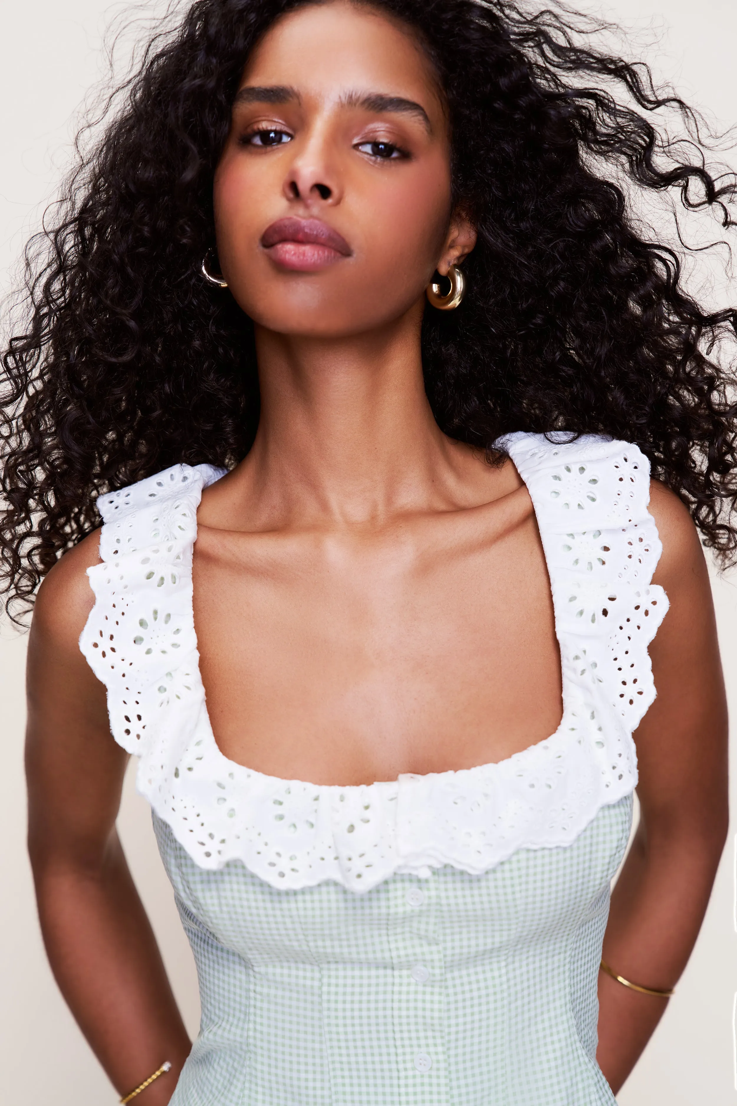 Gingham Paloma Lace Top sold by Guizio product image thumbnail 2