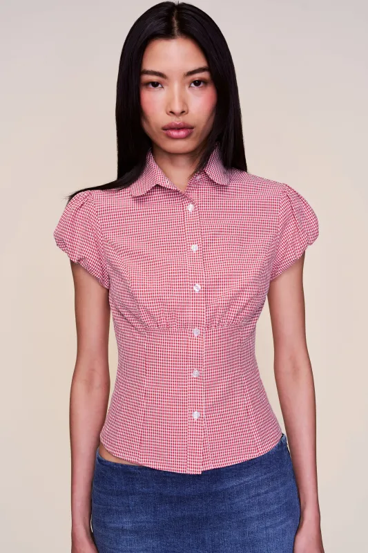 Liana Gingham Top sold by Guizio