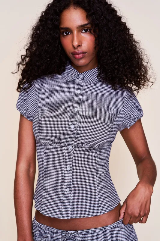 Liana Gingham Top sold by Guizio